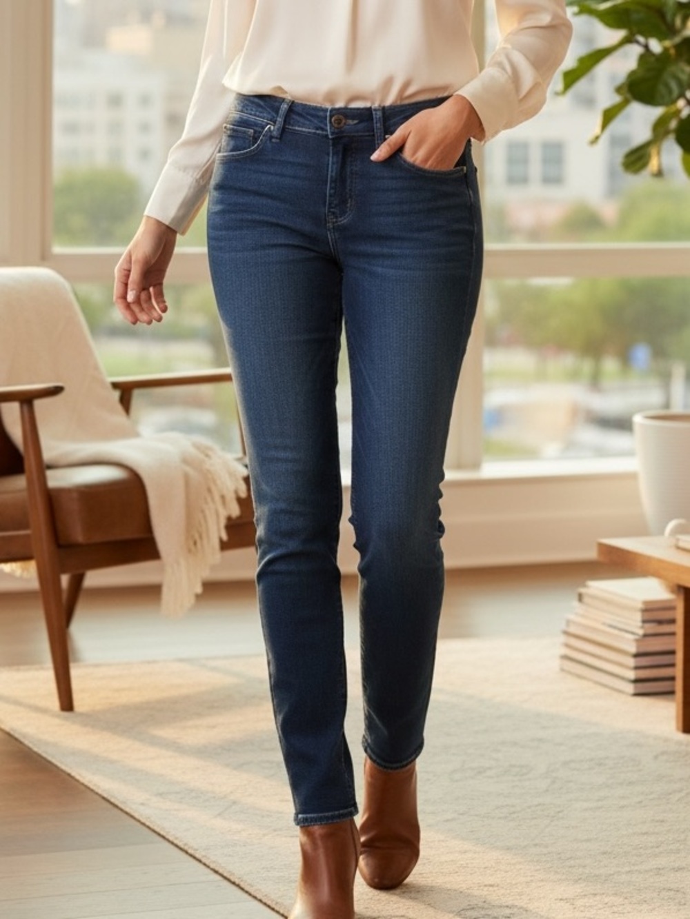 MAVI Serena Low Rise Super Skinny Stretch Dark Wash Denim Jean 26